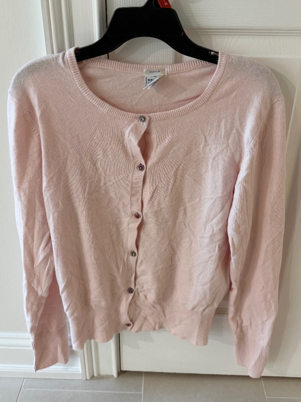 Old Navy, pink cardigan